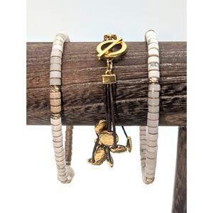 Lot of Three Gold Tone Coordinating Bracelets